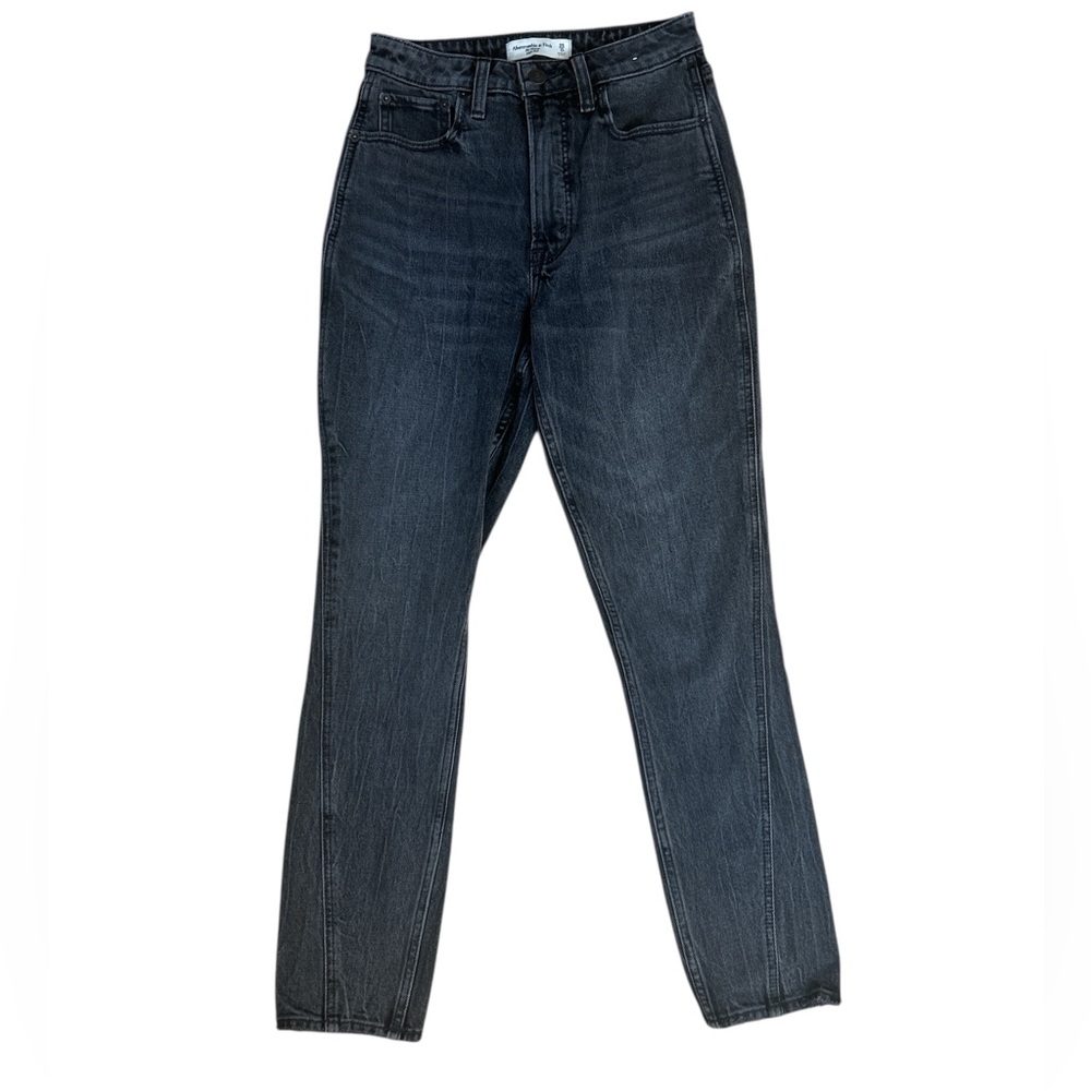 Abercrombie & Fitch The Skinny High Rise Curve Love Light Black Denim Jeans 25